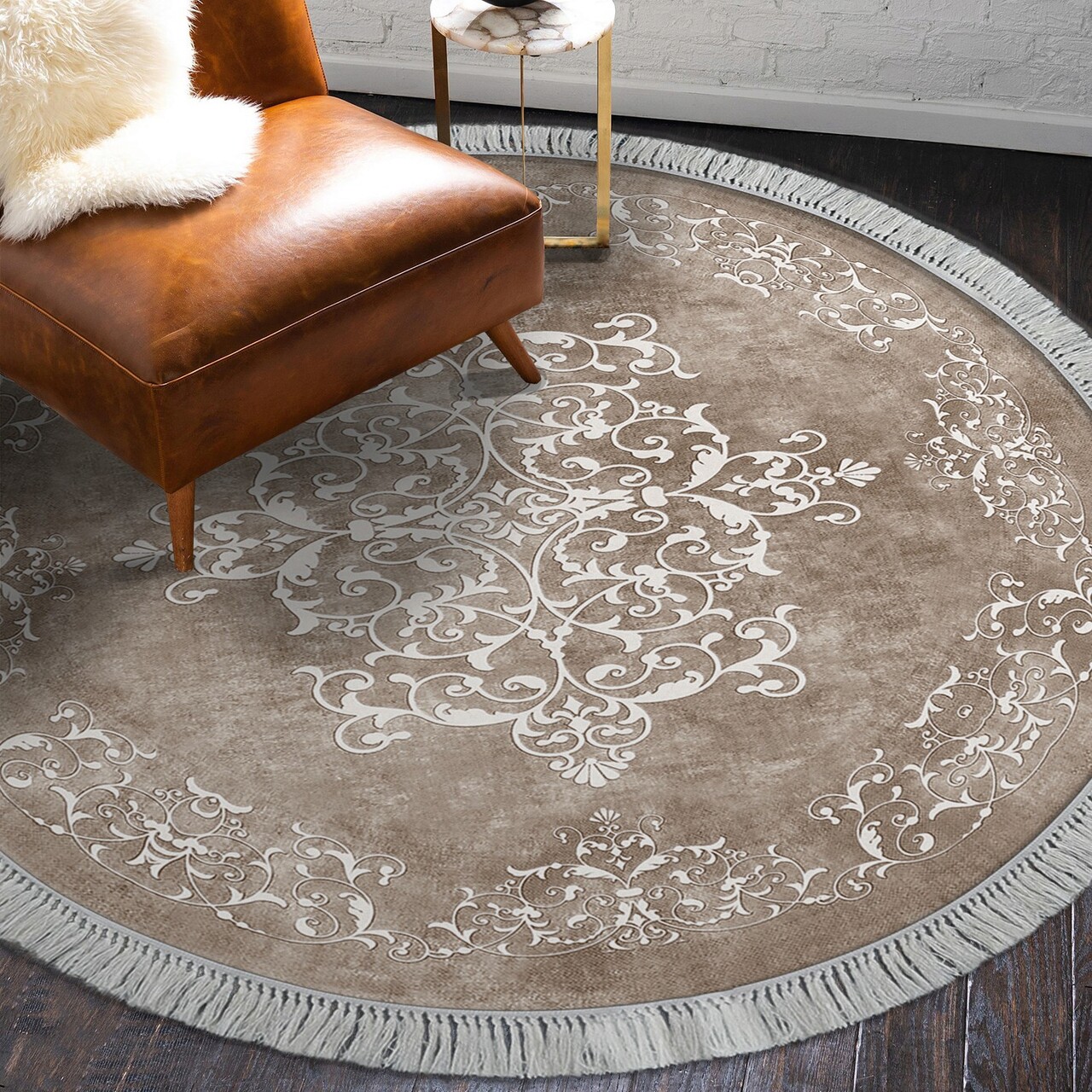 Covor, Aln400616Bj18, 180x180 cm, Bej/Alb - imagine 5